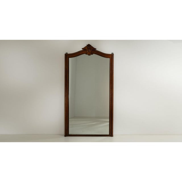 19th Century 19th Century France Brown Wood Full-length & Floor Mirrors For Sale - Image 5 of 9