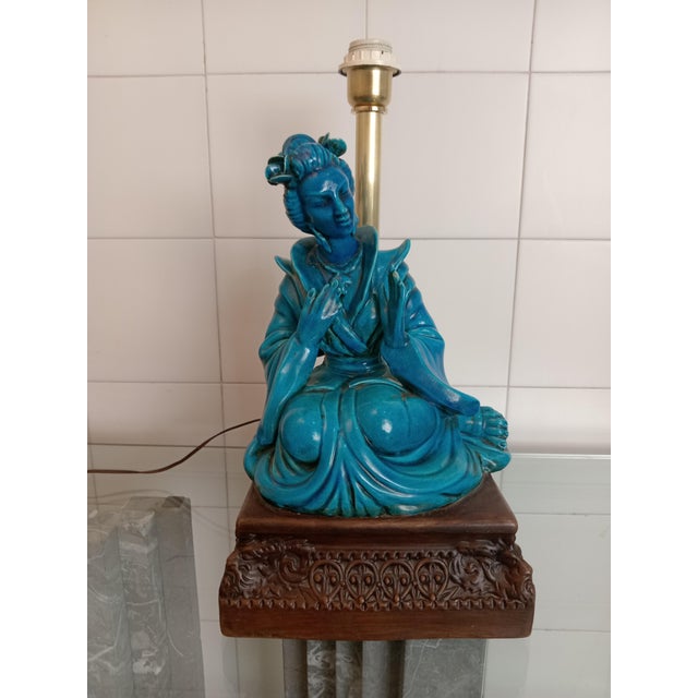 Oriental Woman Sculpture Lamp from G.E.S Sesto Fiorentino, 1960s For Sale - Image 13 of 13