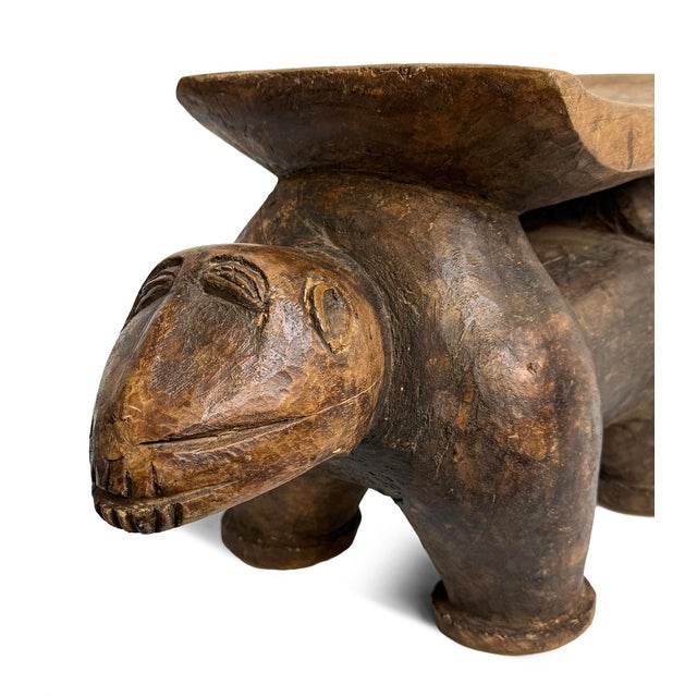 Old Antique Baule Monkey Stool 1920s For Sale In Los Angeles - Image 6 of 11
