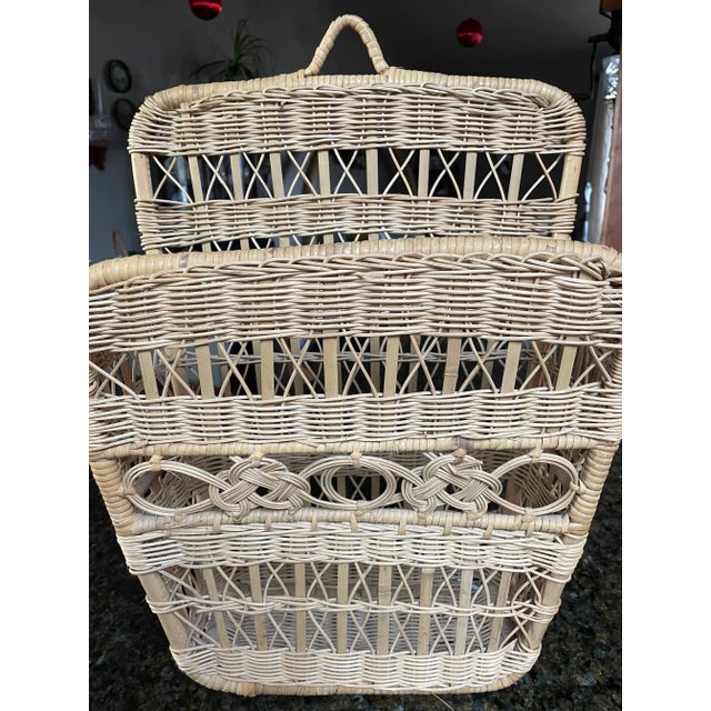 Mid 20th Century Mid Century Wicker Wall Basket For Sale - Image 4 of 9