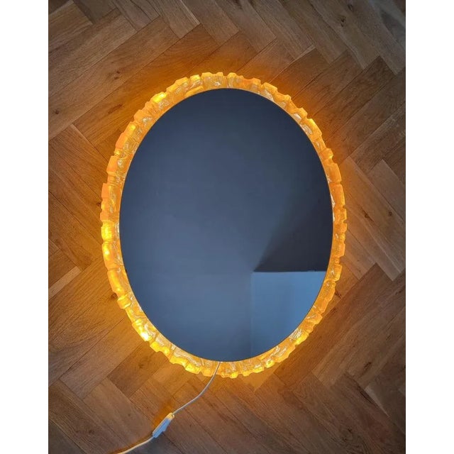 Large Mid-Century Backlit Mirror from Hillebrand, 1970s For Sale - Image 3 of 10