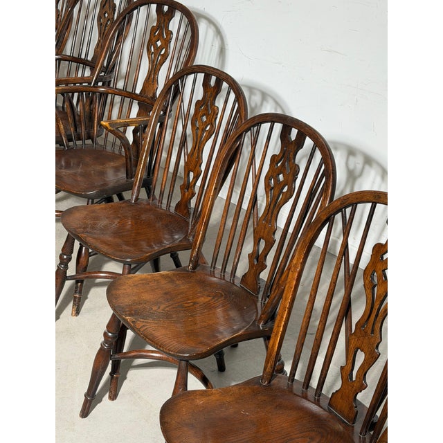 Antique Windsor Chairs in Wood, Set of 8 For Sale - Image 9 of 10