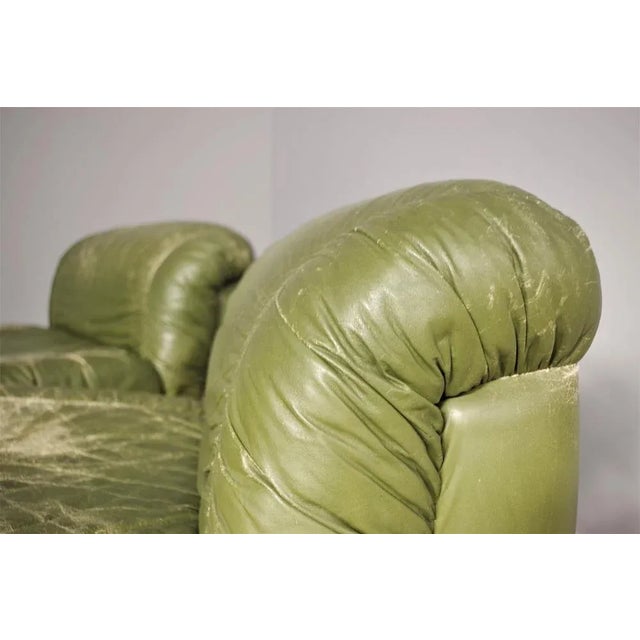 1970s Green Eco-Leather Armchairs, 1970s, Set of 2 For Sale - Image 5 of 10