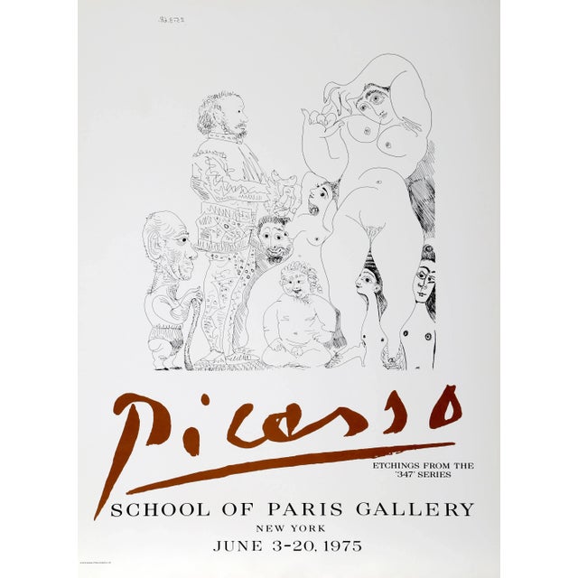 Impressionist 1980s "Etchings From the 347 Series - School of Paris Gallery" Print After Pablo Picasso For Sale - Image 3 of 3