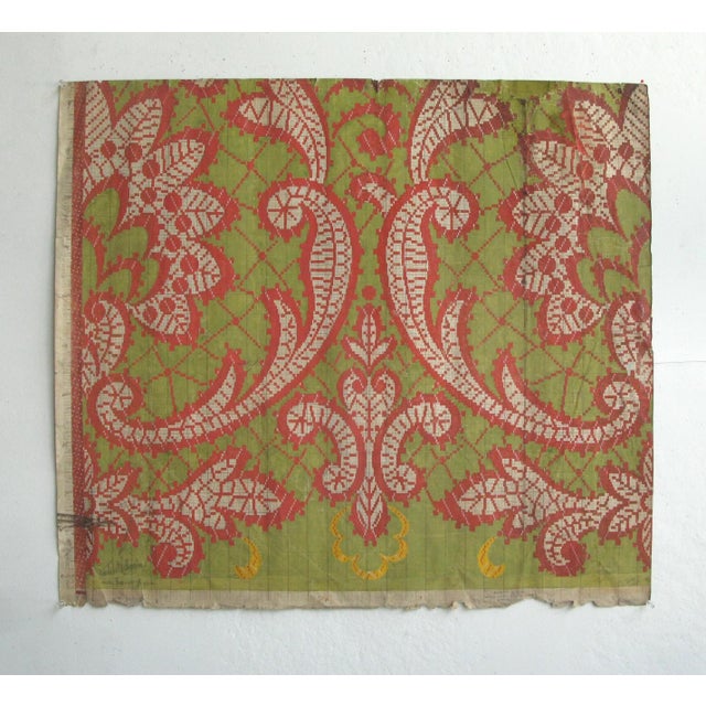 19th c. French original textile design. Gouache on paper. Each design is a one-of-a-kind, hand-painted work. The designs...