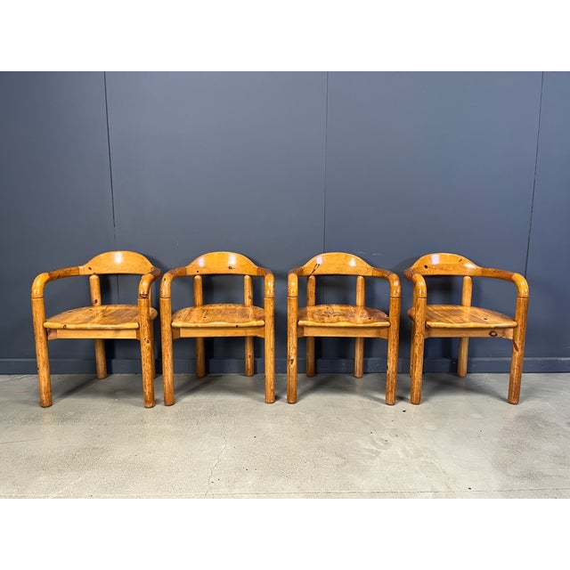 1970s Pine Wood Dining Table and Chairs from CJ Rosengaarden, 1970s, Set of 5 For Sale - Image 5 of 12