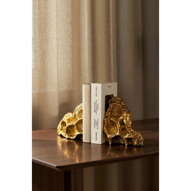 Lotus Brass Bookstands by Maeve, Set of 2 For Sale - Image 9 of 10