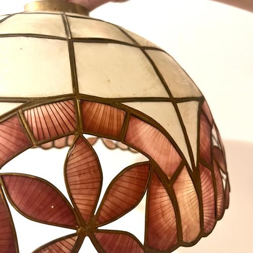 Vintage Capiz Two-Tone Lampshade For Sale - Image 3 of 12