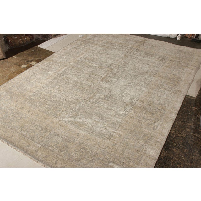 Traditional Rug & Kilim’s Transitional Style Rug in an All Over Gray, Beige-Brown Floral Pattern For Sale - Image 3 of 7
