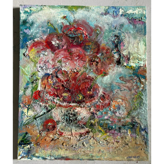"Cherry Bomb", Original Oil Painting, Abstract, Expressionistic, by Van Ness For Sale - Image 16 of 17