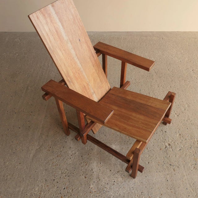 Constructivist Oak Chair, 1970s For Sale - Image 3 of 9