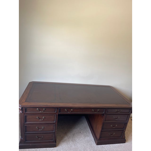 Brown Vintage Sligh Executive Desk For Sale - Image 8 of 11
