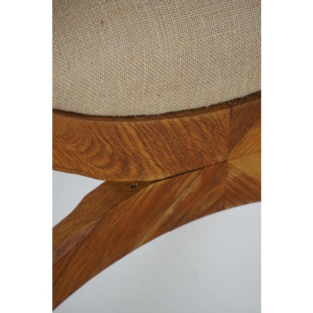 Mid-Century Modern Kurul Armchair in Oak and Hessian by Henning Kjærnulf, 1960s For Sale - Image 12 of 18