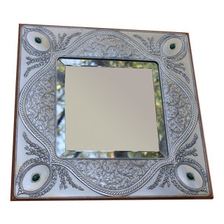 Italian Sterling Silver Table Top Mirror by Castellani For Sale