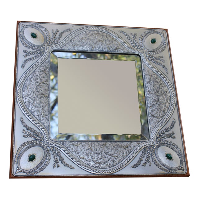 Italian Sterling Silver Table Top Mirror by Castellani For Sale