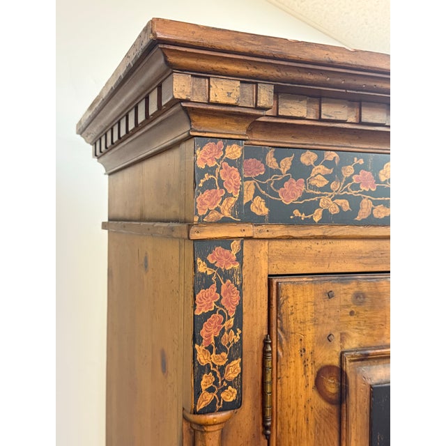 Drexel Pinehurst Farmhouse Style Paint Decorated Armoire For Sale In New York - Image 6 of 12