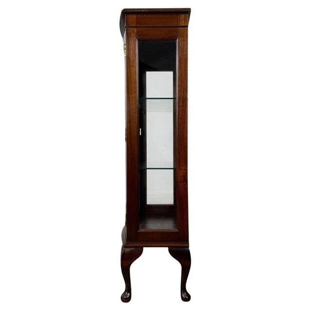 Brown Small Antique Mahogany Display Cabinet, 1900s For Sale - Image 8 of 9