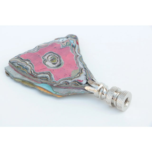 Part punk, part pop art - this lamp finial is crafted from ground and polished graffiti paint, retrieved from public areas...