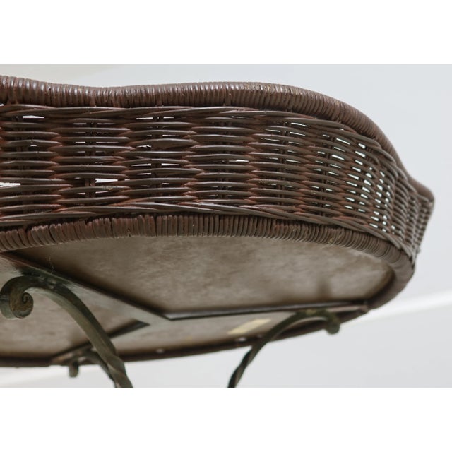 Clawfoot Iron Base Occasional Table W. Leather Top For Sale In Philadelphia - Image 6 of 9