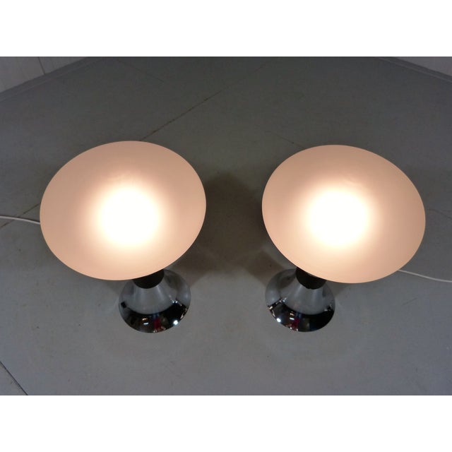Mid-Century Modern Large Space Age Glass Table Lamps, 1960s, Set of 2 For Sale - Image 3 of 18