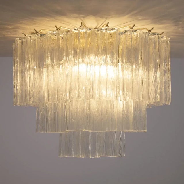 Mid-Century Modern Large Ceiling Light with Murano Trunci Glass, Italy, 1990s For Sale - Image 3 of 12