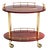 Serving Bar Cart in Cherry-Red Goatskin from Aldo Tura, Italy, 1960s For Sale