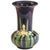 Antique Awaji Pottery Blue Ground Incised Iris Japanese Trumpet Form Vase For Sale - Image 9 of 9