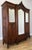 Antique French Rocaille Carved Oak 3-Door Armoire with Mirror For Sale - Image 3 of 14