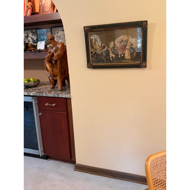 19th C. Antique Original Gouache Painting of British Smoking Party Framed For Sale - Image 12 of 12