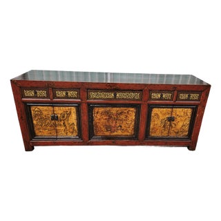 1950s Head Painting Sideboard Buffet For Sale