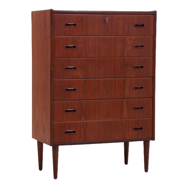 Mid-Century Teak Chest of 6 Drawers, 1960s For Sale