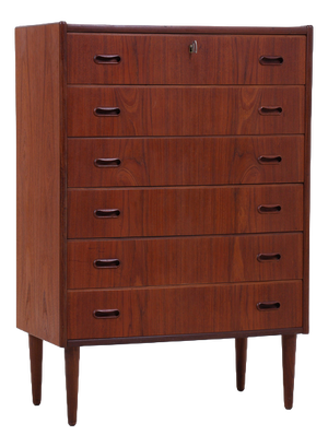 Mid-Century Teak Chest of 6 Drawers, 1960s