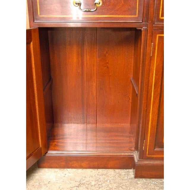Regency Sheraton Breakfront Bookcase with Mahogany Inlay For Sale - Image 9 of 16