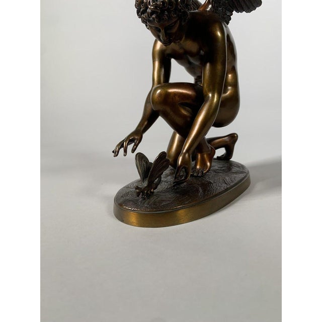 Antoine-Denis Chaudet (1763-1810) Cupid Playing with a Butterfly Bronze Empire 19th Century For Sale - Image 6 of 9