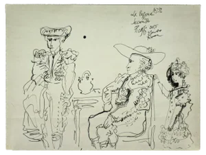 Gianpaolo Berto - Homage to Picasso - Original Ink Drawing - 1974