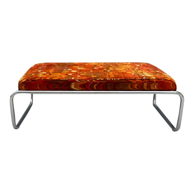 1960s Jack Lenor Larsen Chrome Bench For Sale