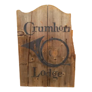 Late 19th Century Primitive Rustic Crumhorn Lodge Sign