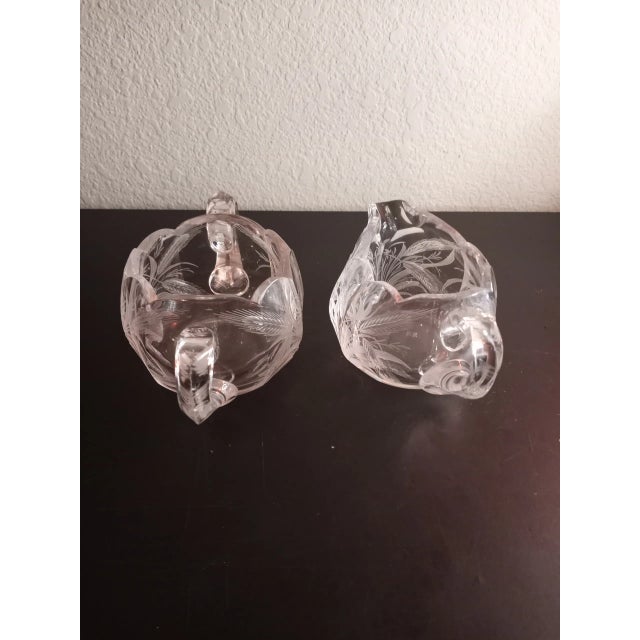 Vintage Etched Clear Glass Creamer & Sugar Set 2 Pieces Chairish
