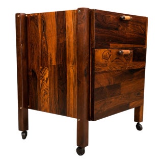 Brazilian Modern Filing Cabinet / Side Table on Casters in Rosewood, Jorge Zalszupin, 1960s For Sale