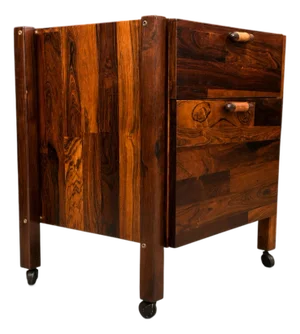 Brazilian Modern Filing Cabinet / Side Table on Casters in Rosewood, Jorge Zalszupin, 1960s