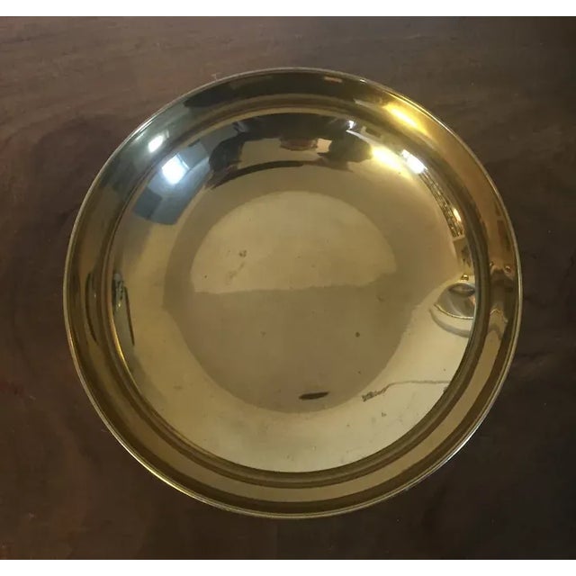 1930's Austrian Brass Centerpiece Tazza Compote Bowl in the Manner of Tommi Parzinger For Sale In New York - Image 6 of 13