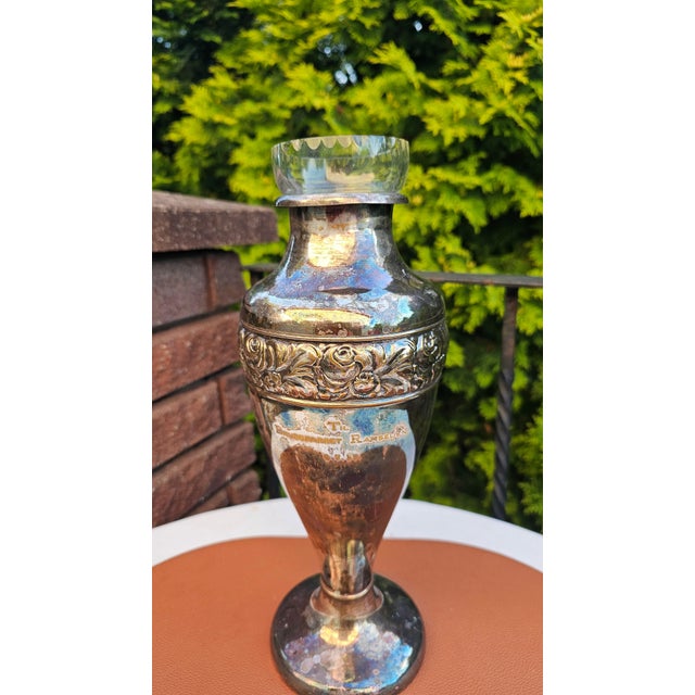 Art Deco Silver-Plated Vase with Glass Insert, 1929, Set of 2 For Sale - Image 3 of 13