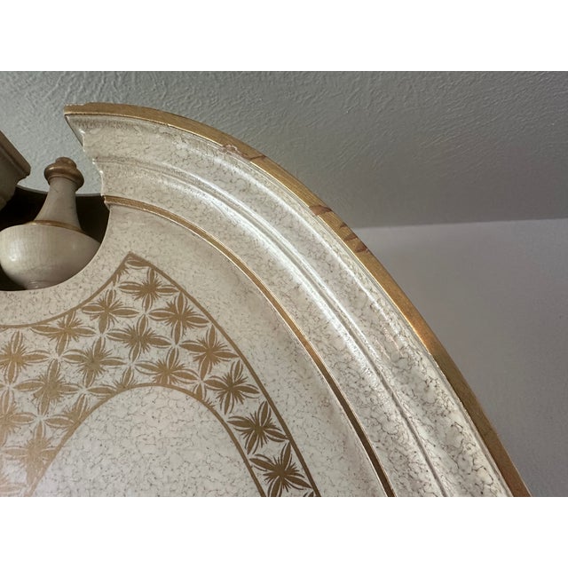 Cream Late 20th Century John Widdicomb Hand-Painted Bonnet-Top Display Cabinet/Vitrine-Chinoiserie Style For Sale - Image 8 of 14