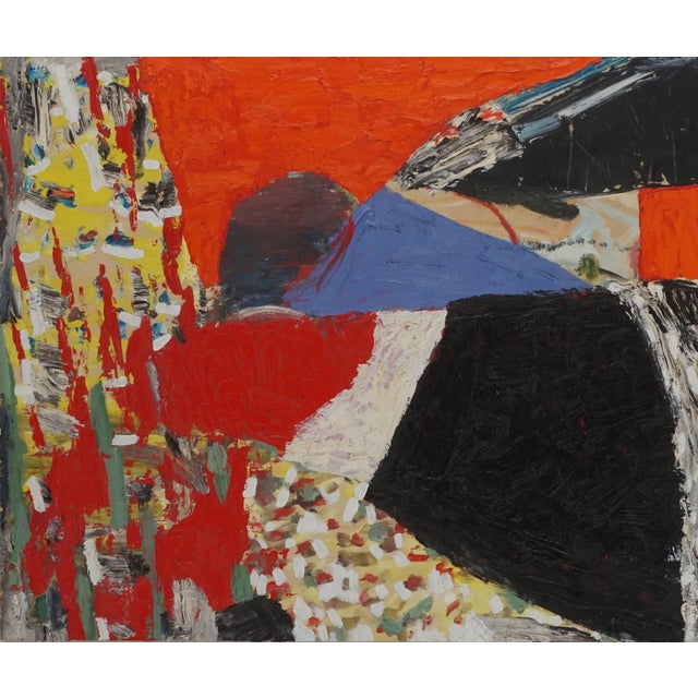 Gorgeous abstract expressionist painting by Bay Area artist Michael Pauker (American, b.1957), circa 1970. Can be...