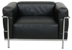 LC-3 Lounge Chair in Black Leather by Le Corbusier for Cassina, 2000s