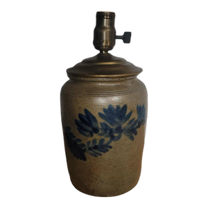 Decorated Crock Lamp, New York