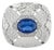 Carat&her Bold 925 Sterling Silver Ring With Blue Cubic Zirconia Size 6 For Sale