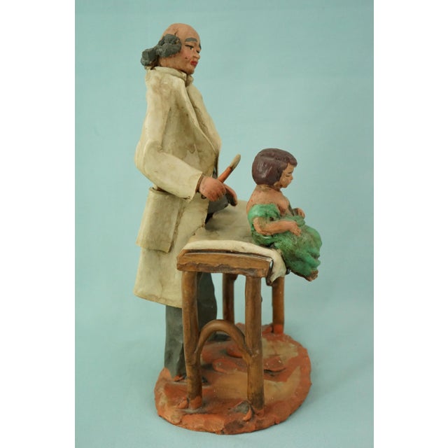Ceramic 20th Century Terracotta Sculpture of Pediatrician Doctor by Leonardo Bonaccorso, Italy For Sale - Image 7 of 18