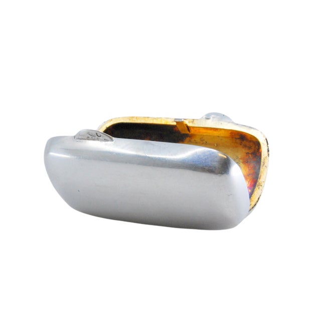 Oval Silver Pill Box with Gilt Interior For Sale - Image 11 of 11