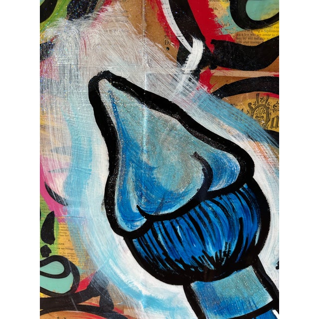 Blue Rare, Large-Scale Monumental Peter Keil Painting, Collaboration With Mike Mozart (MiMo) For Sale - Image 8 of 12